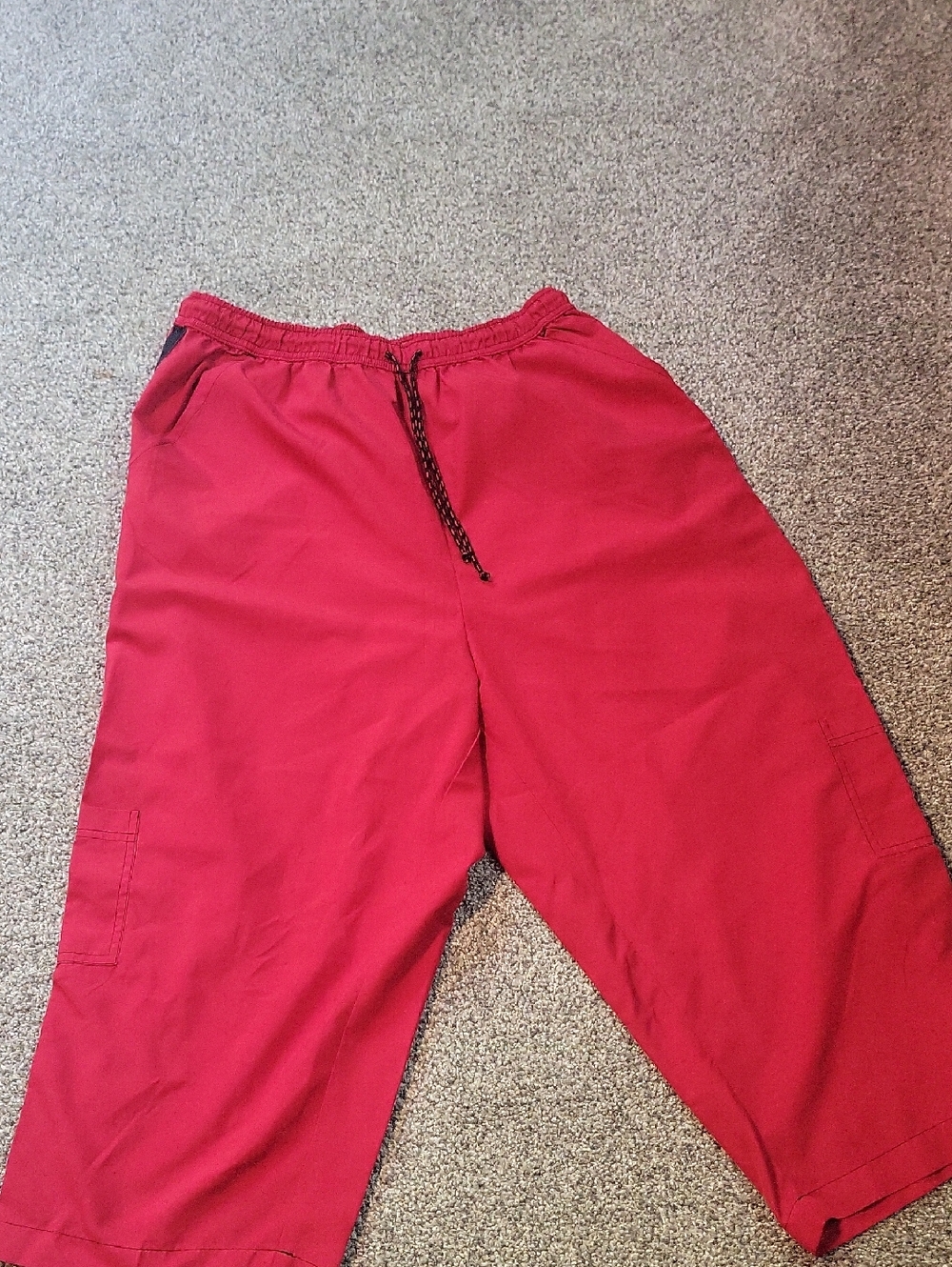 Just My Size Red Cargo Capri Jogger Pants